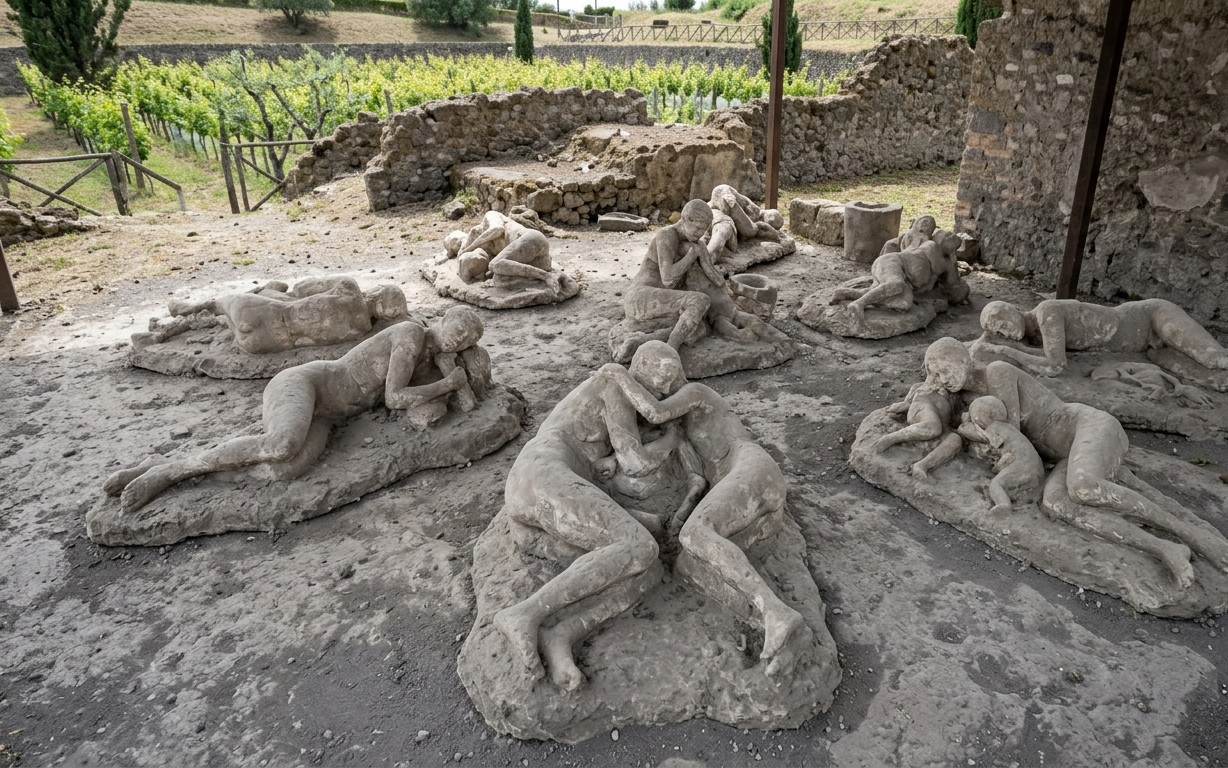 Pompeii ancient Roman city buried by Mount Vesuvius
