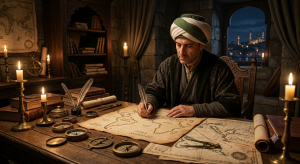 Piri Reis creating the Piri Reis Map