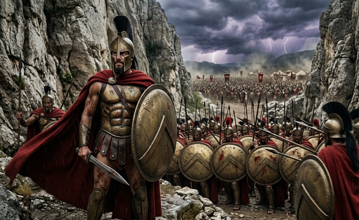 King Leonidas and the 300 Spartans at the Battle of Thermopylae