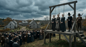 Colonial courtroom or execution scene