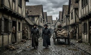 Plague doctor during the Black Death