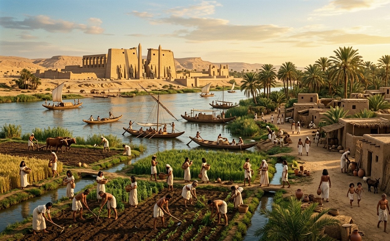 Ancient Egyptian culture and daily life along the Nile