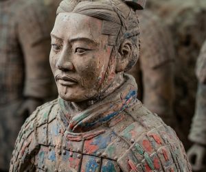 Close-up of a Terracotta Army soldier