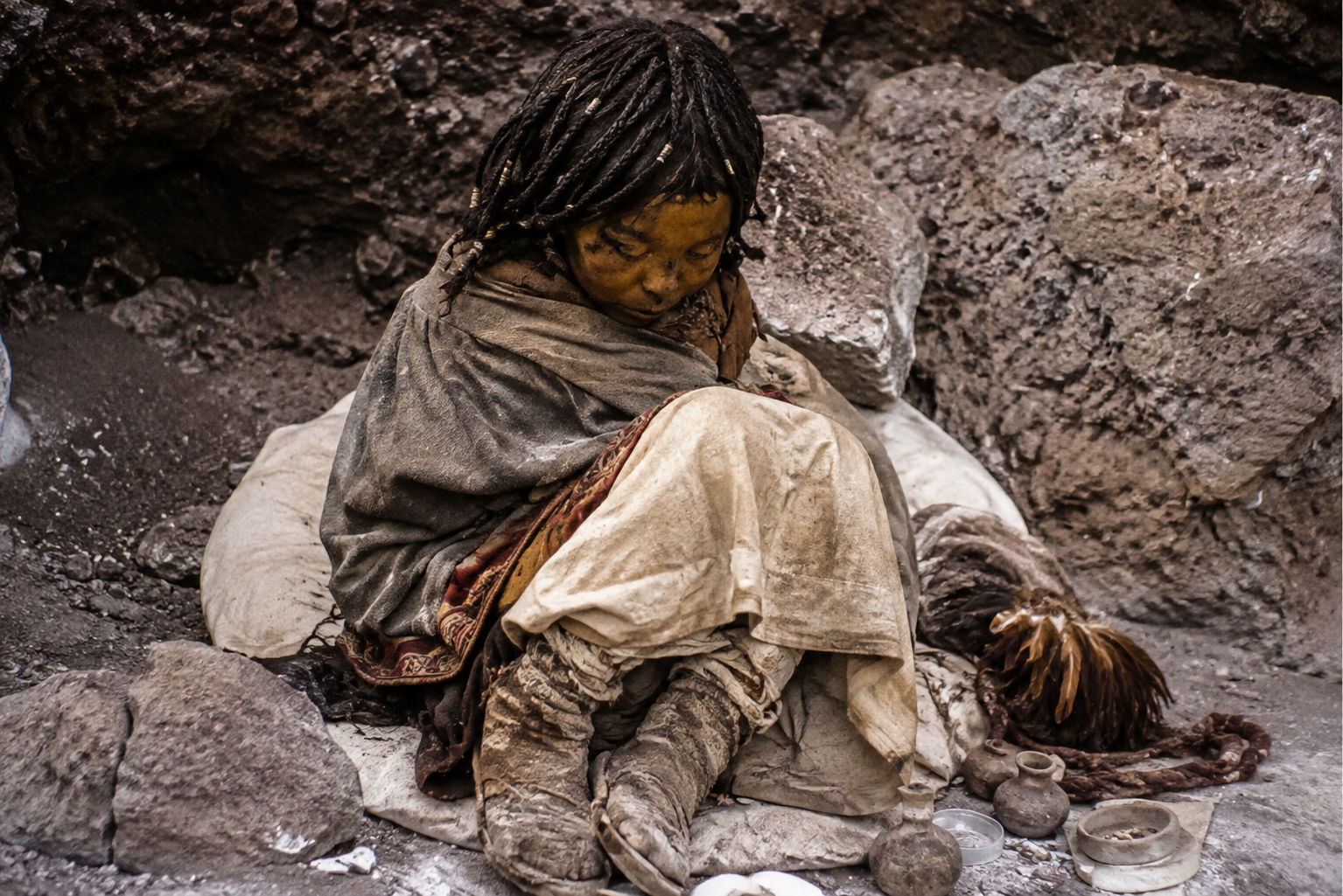 The Children of Llullaillaco near the Llullaillaco volcano