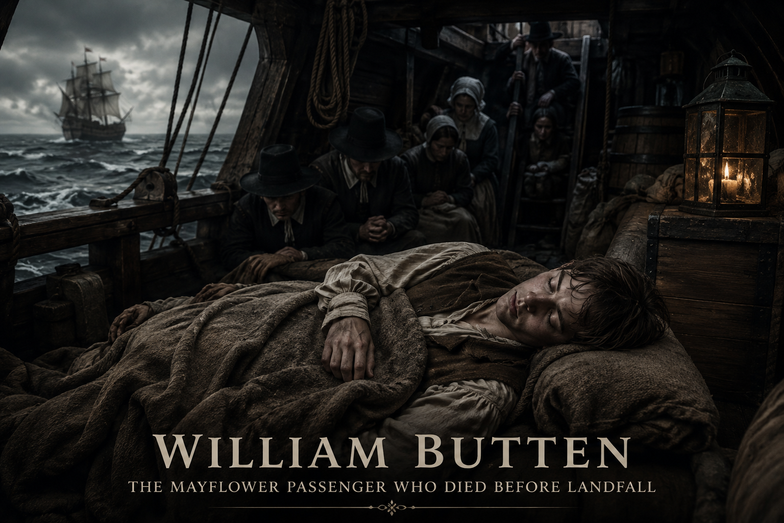 William Butten on the Mayflower during the voyage to America